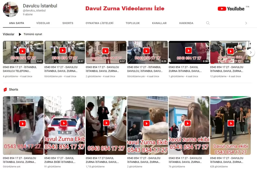 davul zurna İstanbul youtube kanalı